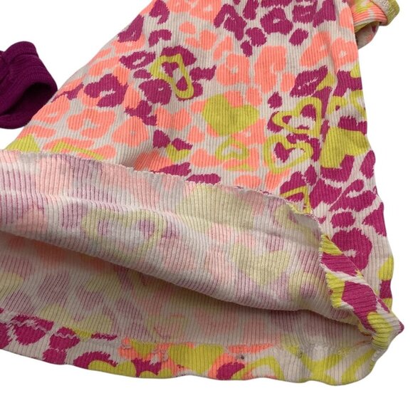 Lot Of 3 Girls Size XS 4-5 Tank Tops Green Purple Pink Butterfly & Leopard Print - Picture 11 of 12